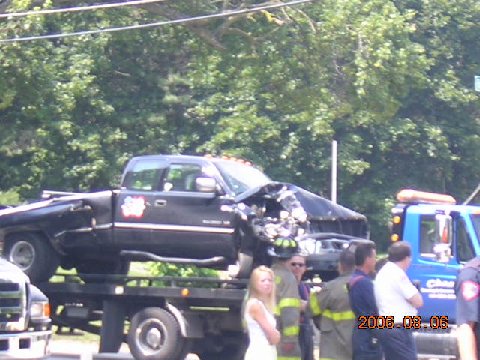 Truck Accident being towed away by Chad